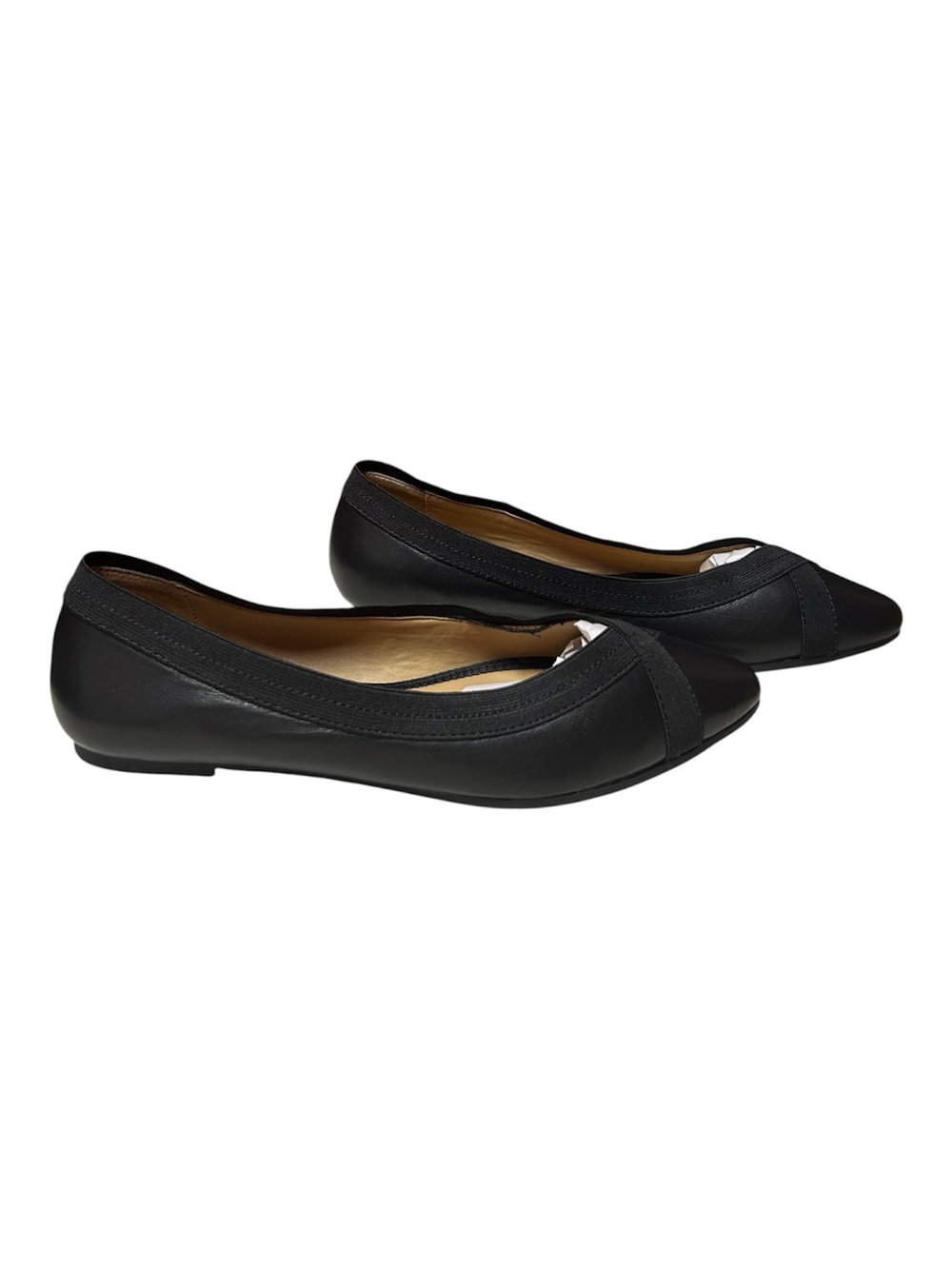 Me Too Reign Leather Pointed Toe Memory Foam Leather Stretchy Ballerina Shoes